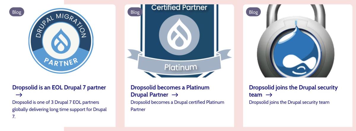 Dropsolid drupal achievements